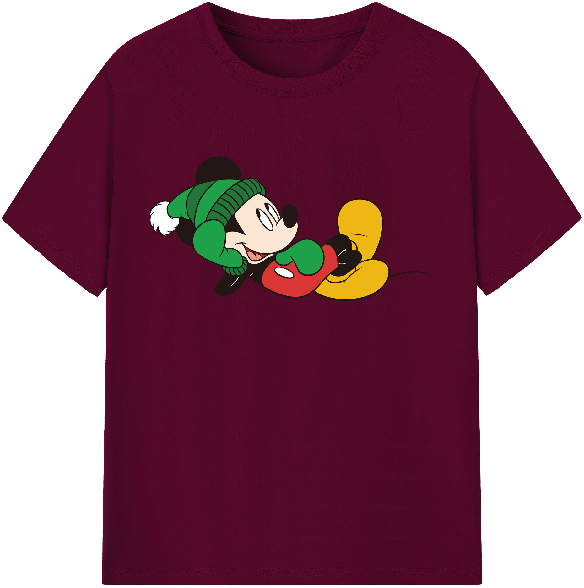 （画像用） ミッキーマウス Mickey Mouse レディースカジュアルプリントTシャツ（綿100％）